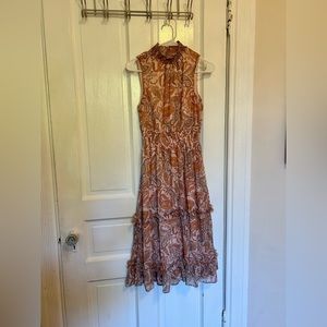 1. State Pink Paisley Mock Neck Midi Dress